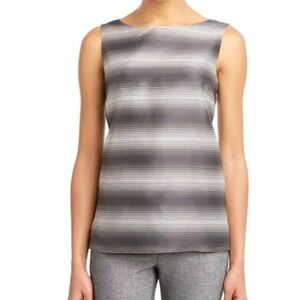 $348 LAFAYETTE 148 Josa Silk-Blend Sleeveless Blouse Tank Top Shirt Women's 18
